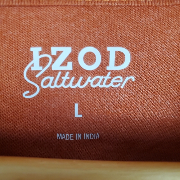 Izod Saltwater Orange Short Sleeve Tee Relaxed Fit. NWT. Men's LG. A0007 - Picture 3 of 11